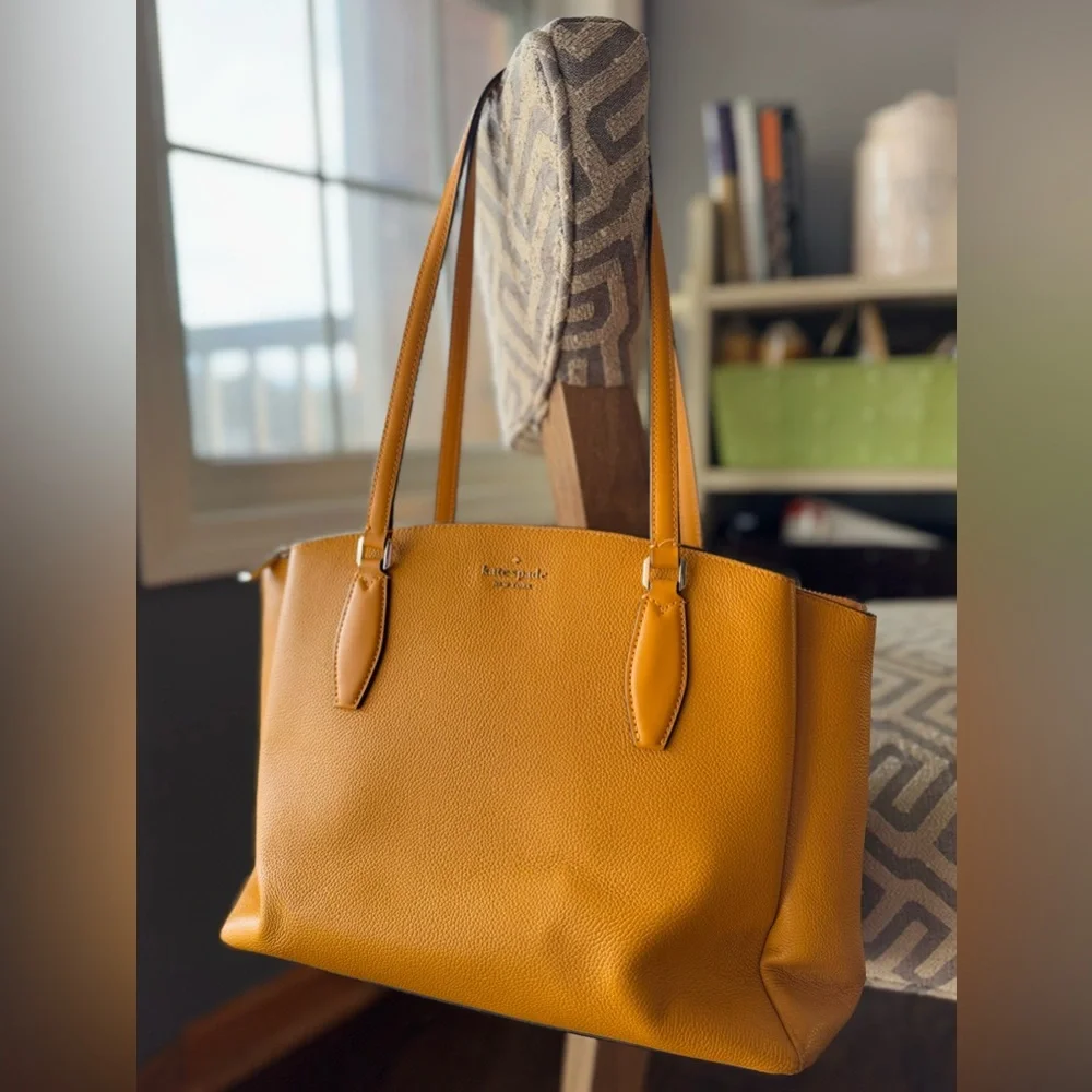 Kate Spade Kayla triple compartment Tote - Mustard Yellow
